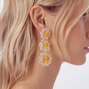 For Love & Lemons Daisy Beaded Earrings NEW W BAG
